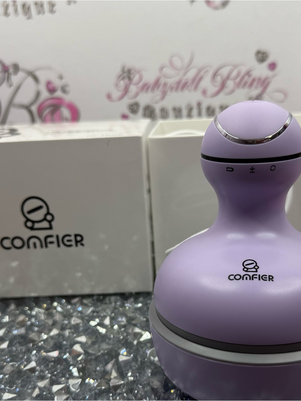 Scalp massager COMFIER Purple Brush - Gentle Exfoliating Massager body or head